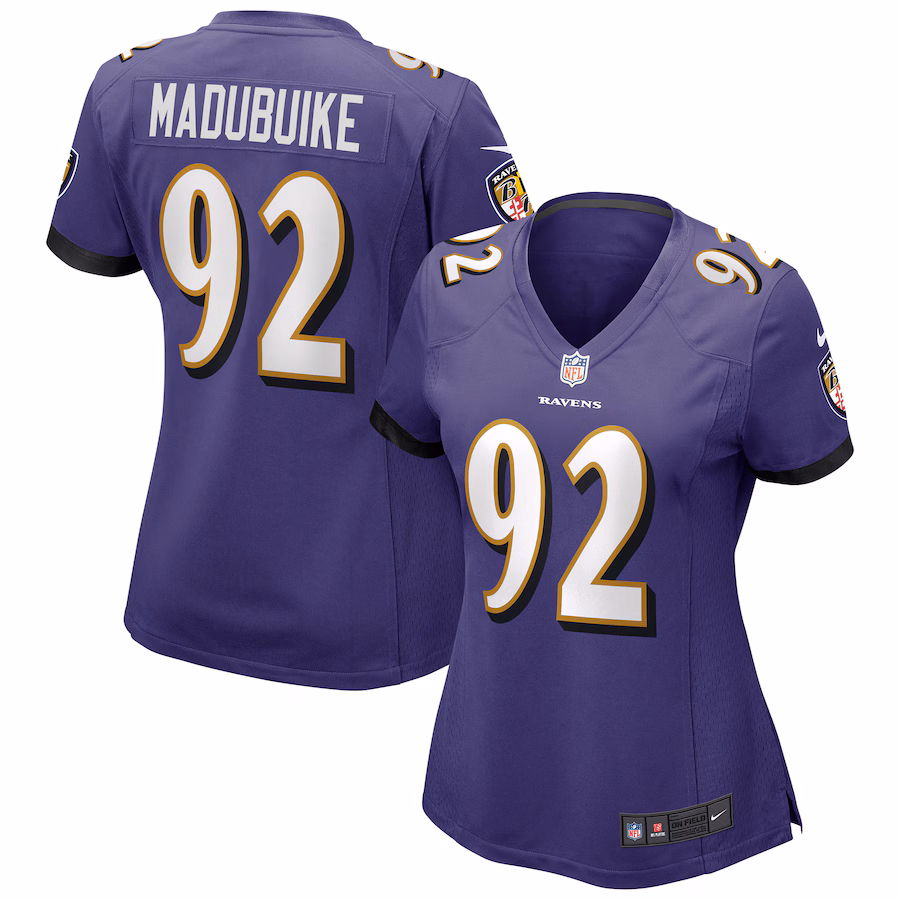 Women's Baltimore Ravens Justin Madubuike Nike Purple Game Jersey - Puhuasuan
