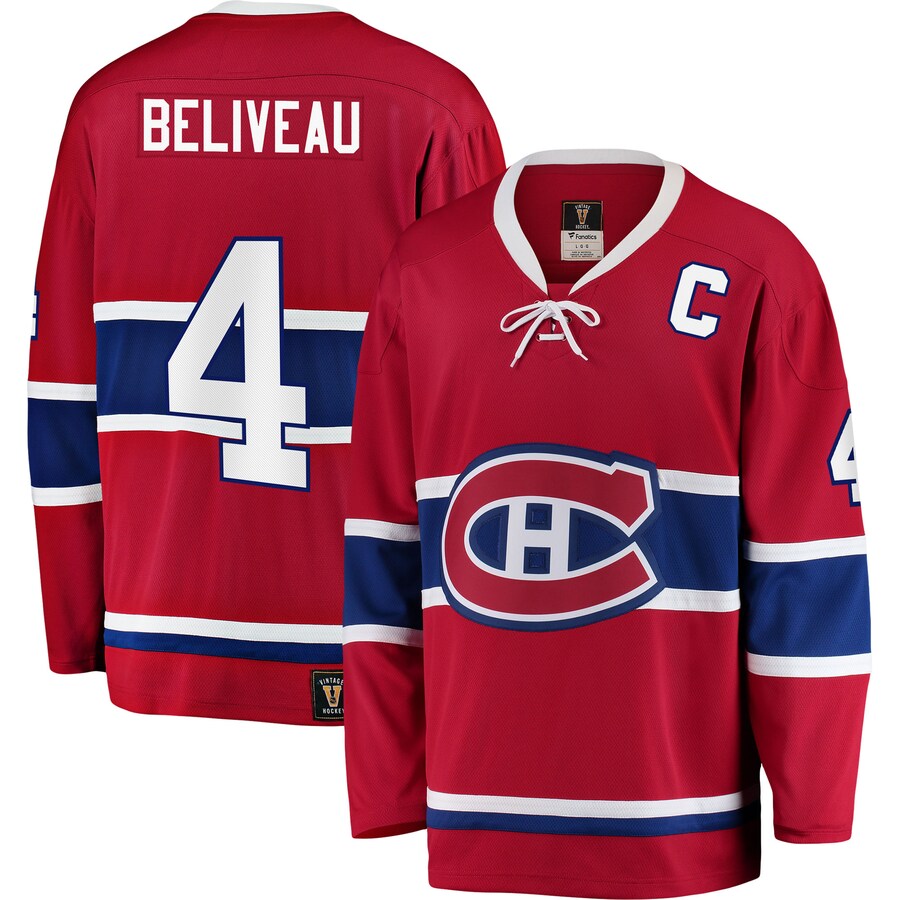 Men's Montreal Canadiens Jean Beliveau Fanatics Branded Red Premier Breakaway Retired Player Jersey - Puhuasuan