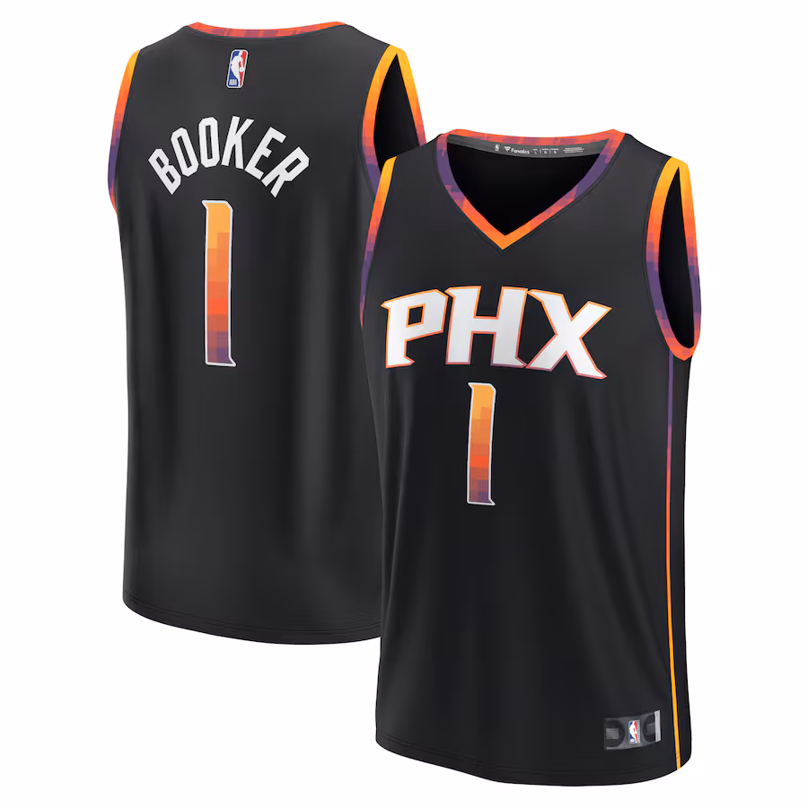 Men's Phoenix Suns Devin Booker Fanatics Black Fast Break Replica Player Jersey - Statement Edition - Puhuasuan