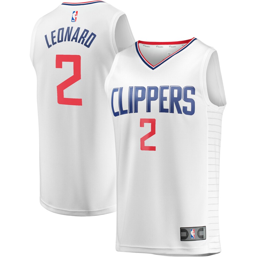 Men's LA Clippers Kawhi Leonard Fanatics White Fast Break Player Jersey - Association Edition - Puhuasuan