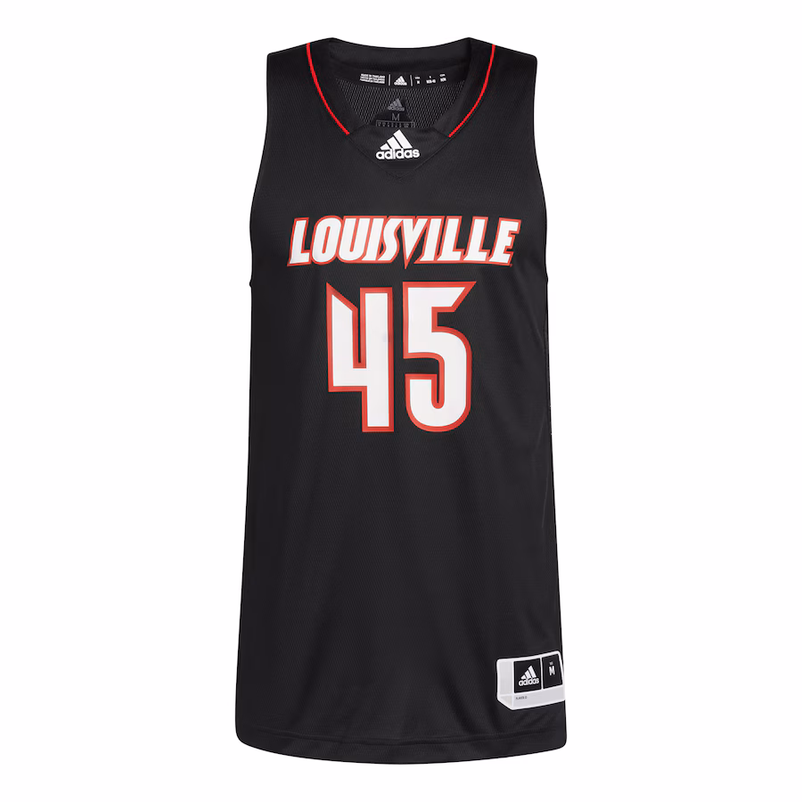 Men's adidas #45 Black Louisville Cardinals Swingman Jersey - Puhuasuan