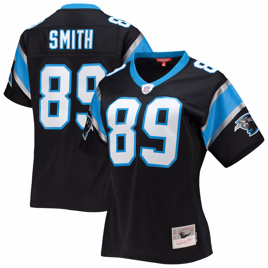 Women's Carolina Panthers Steve Smith Mitchell & Ness Black Legacy Replica Player Jersey - Puhuasuan