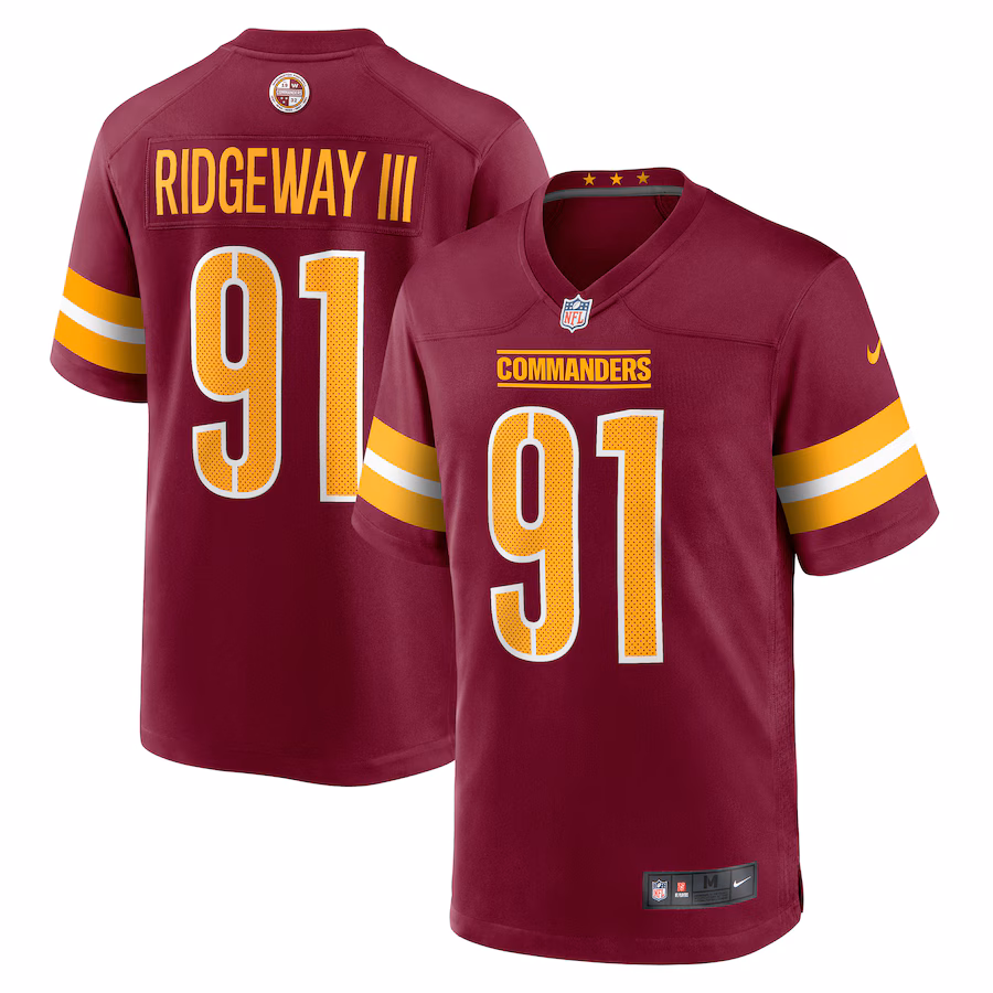 Men's Washington Commanders John Ridgeway Nike  Burgundy  Game Jersey - Puhuasuan