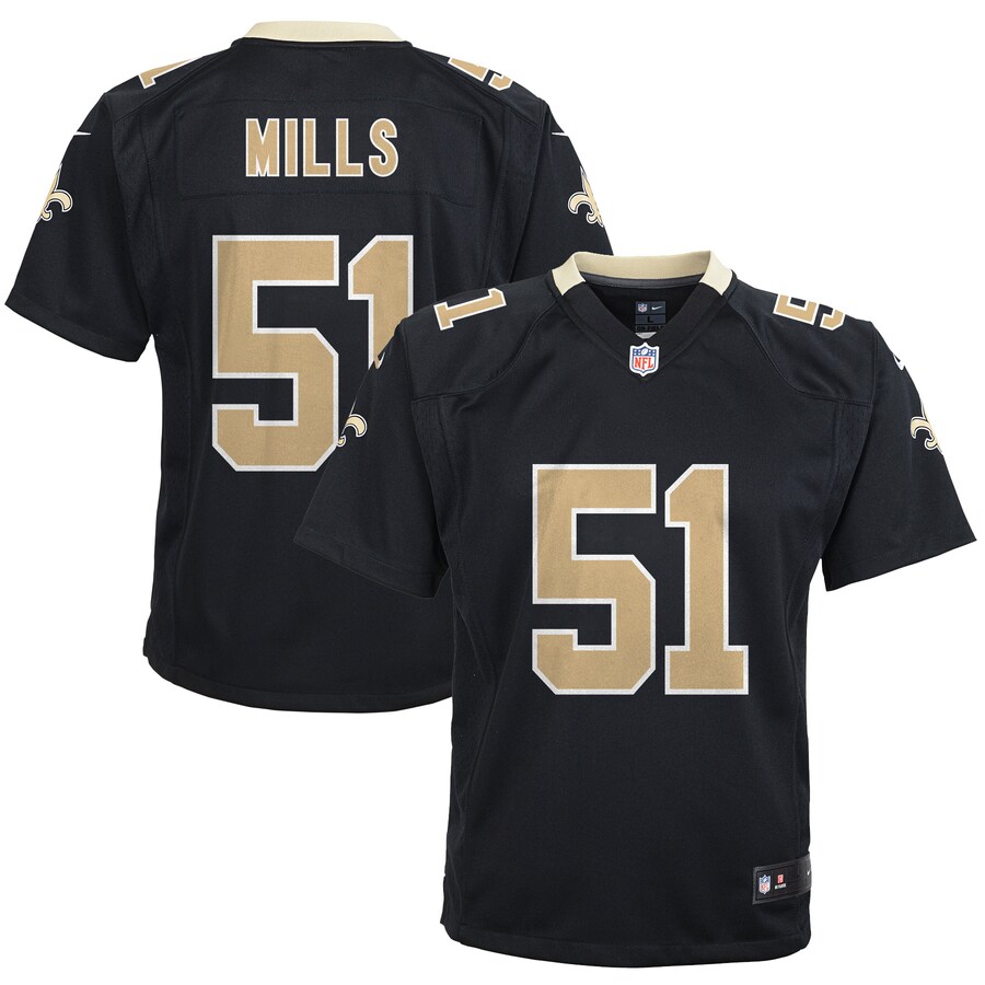Youth New Orleans Saints Sam Mills Nike Black Retired Game Jersey - Puhuasuan