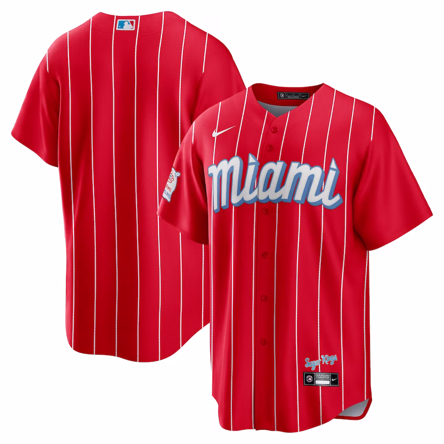 Men's Miami Marlins Nike Red City Connect Replica Team Jersey - Puhuasuan
