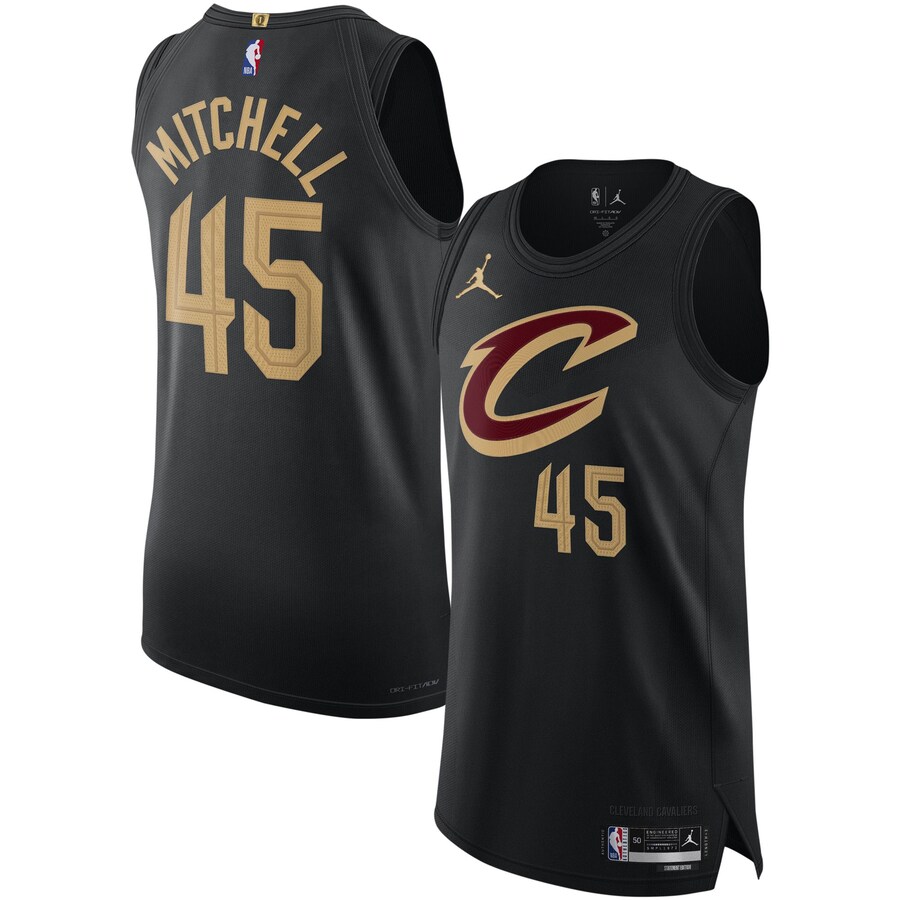 Men's Cleveland Cavaliers Donovan Mitchell Jordan Brand Black Authentic Player Jersey - Statement Edition - Puhuasuan
