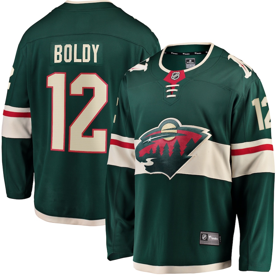 Men's Minnesota Wild Matthew Boldy Fanatics Green Home Breakaway Player Jersey - Puhuasuan