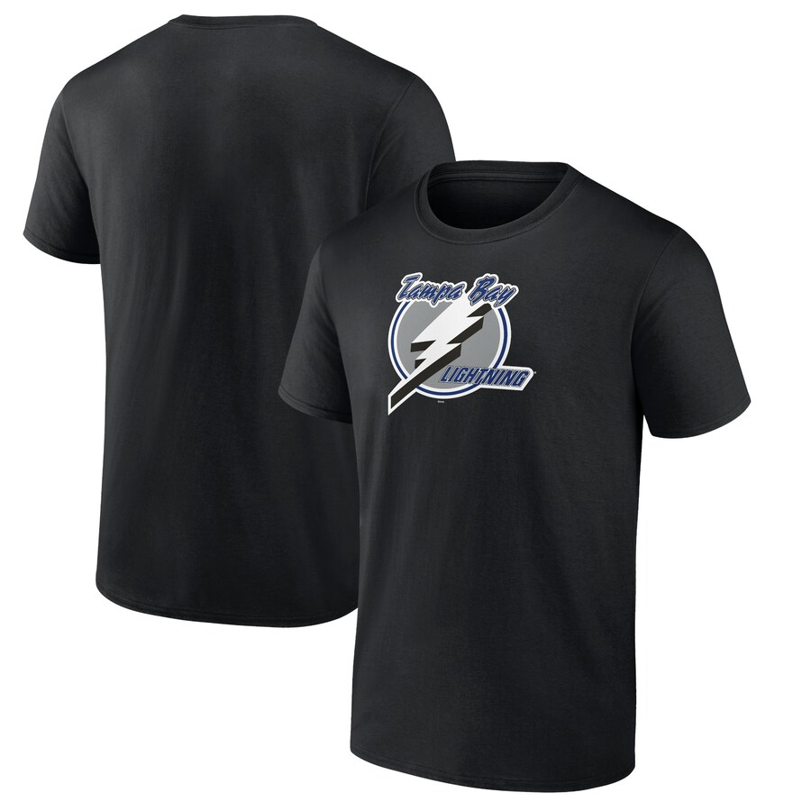 Men's Tampa Bay Lightning Black Team Primary Logo Graphic T-Shirt - Puhuasuan