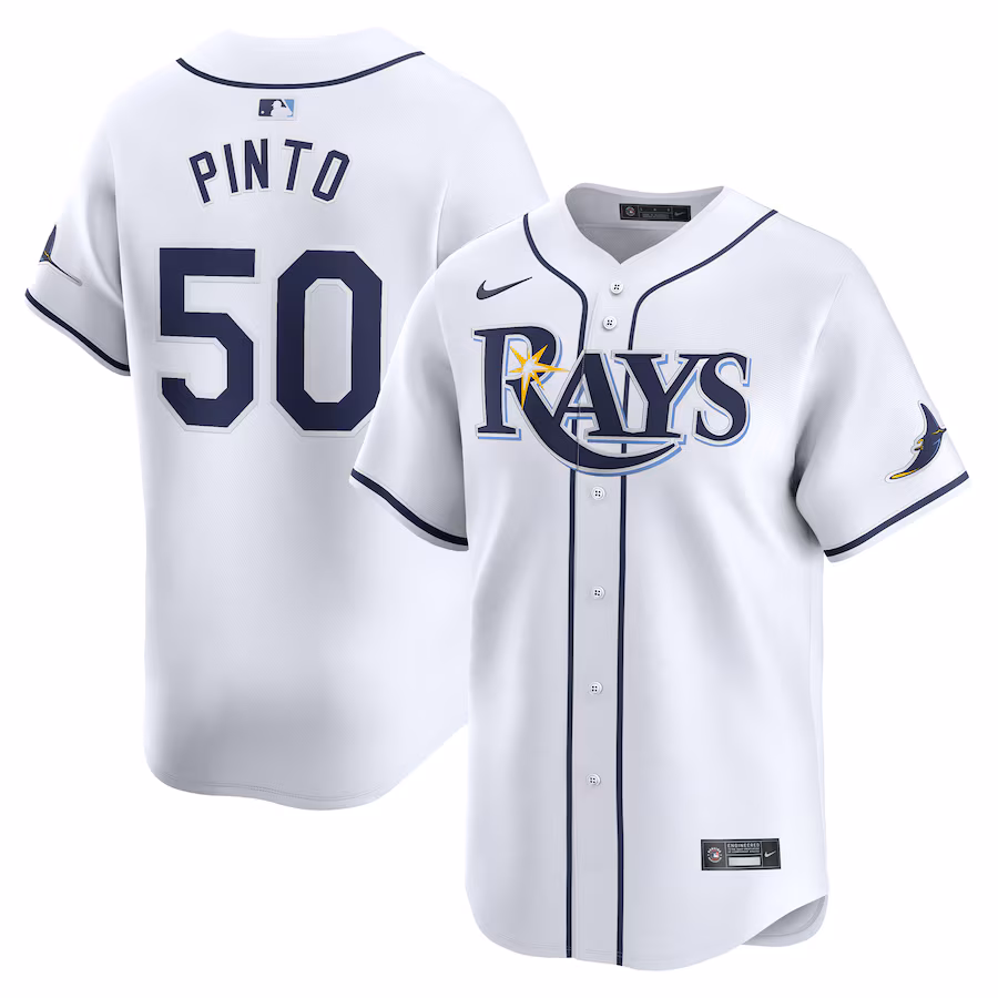Men's Tampa Bay Rays Rene Pinto Nike White Home Limited Player Jersey - Puhuasuan