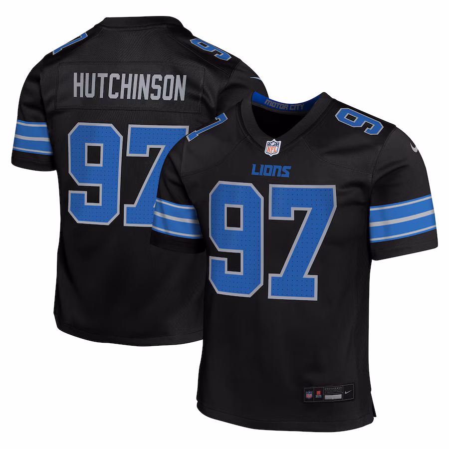 Youth Detroit Lions Aidan Hutchinson Nike Black Alternate Player Game Jersey - Puhuasuan