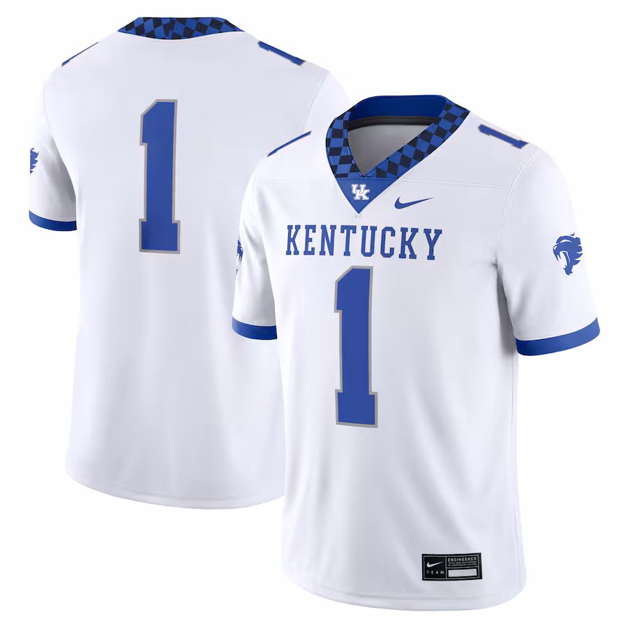 Men's Nike #1 White Kentucky Wildcats Game Jersey - Puhuasuan