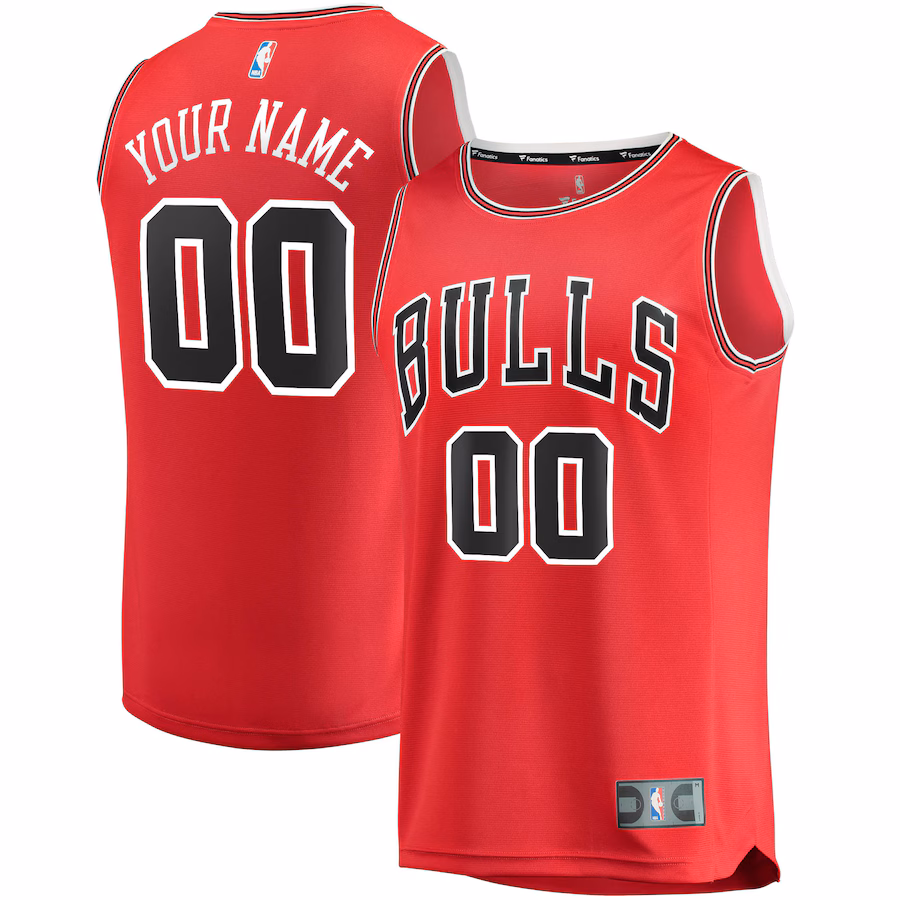 Youth Chicago Bulls Fanatics Red Fast Break Custom Replica Jersey - Icon Edition - Puhuasuan