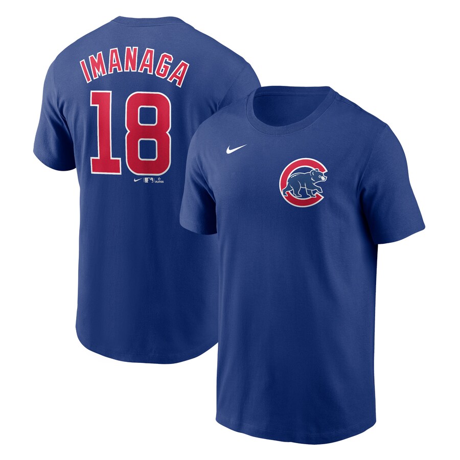 Men's Chicago Cubs Sh��ta Imanaga Nike Royal Fuse Name & Number T-Shirt - Puhuasuan