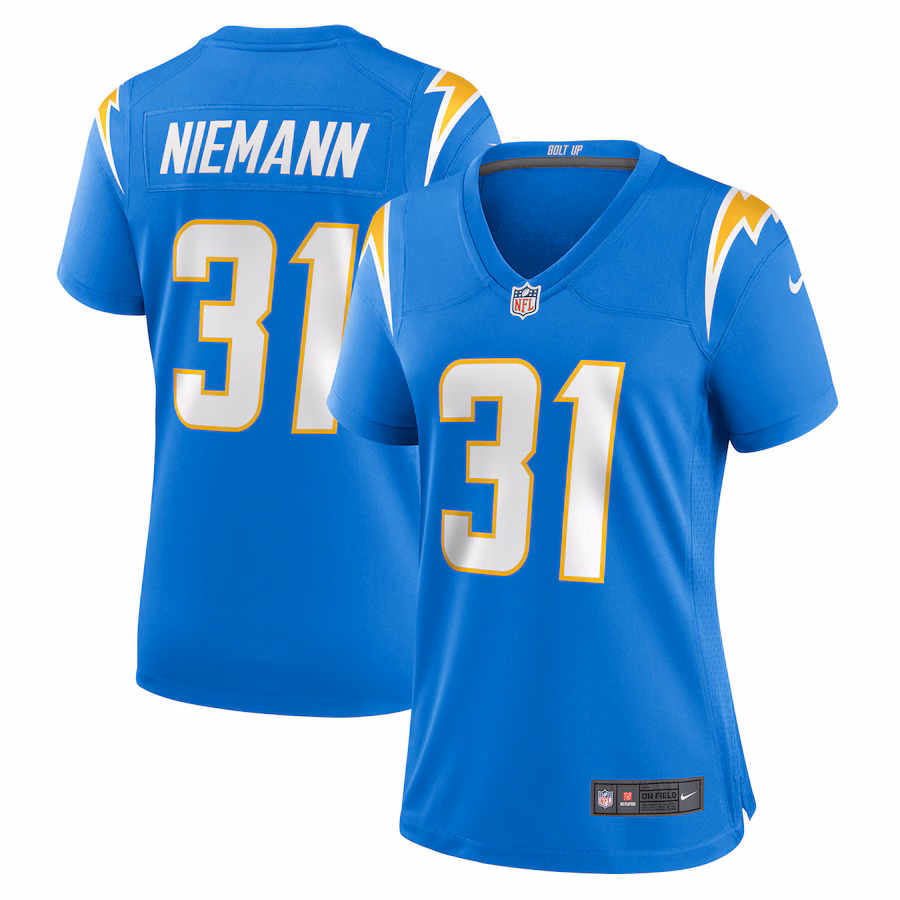 Women's Los Angeles Chargers Nick Niemann Nike Powder Blue Game Player Jersey - Puhuasuan