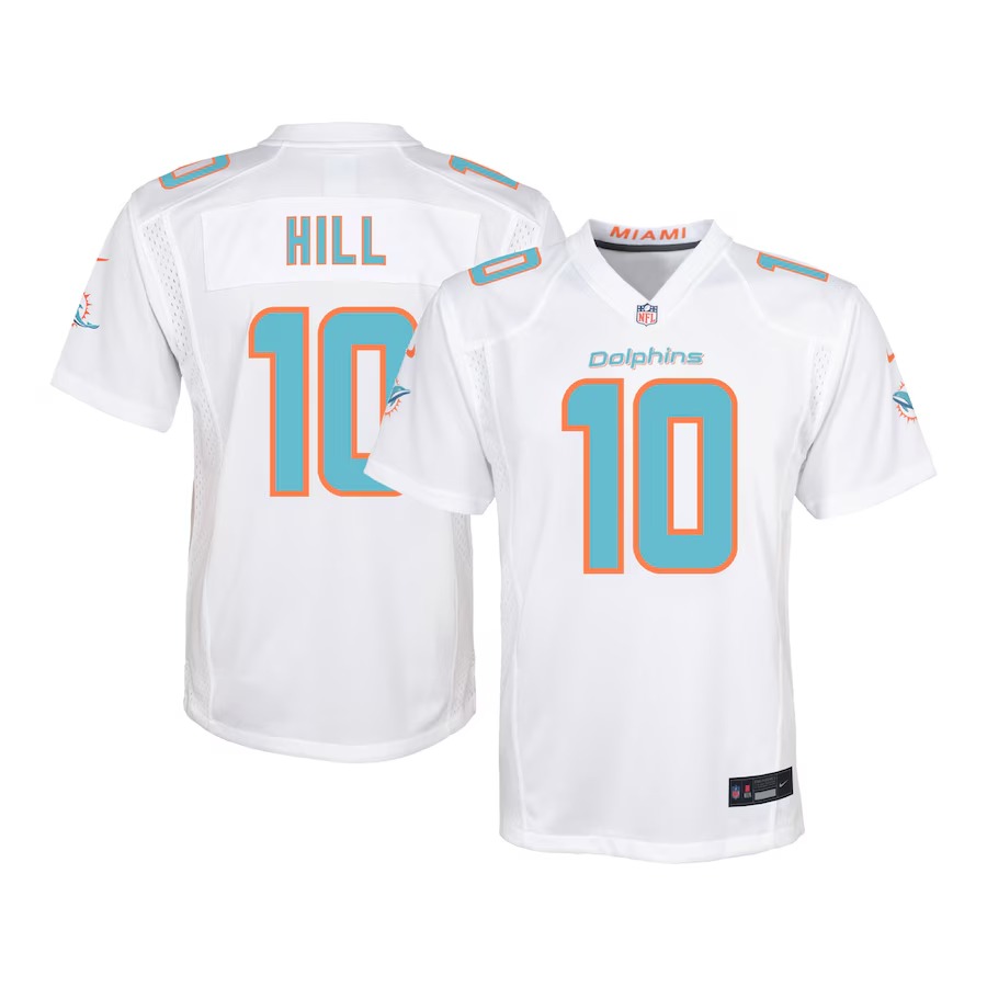Youth Miami Dolphins Tyreek Hill Nike White Game Jersey - Puhuasuan