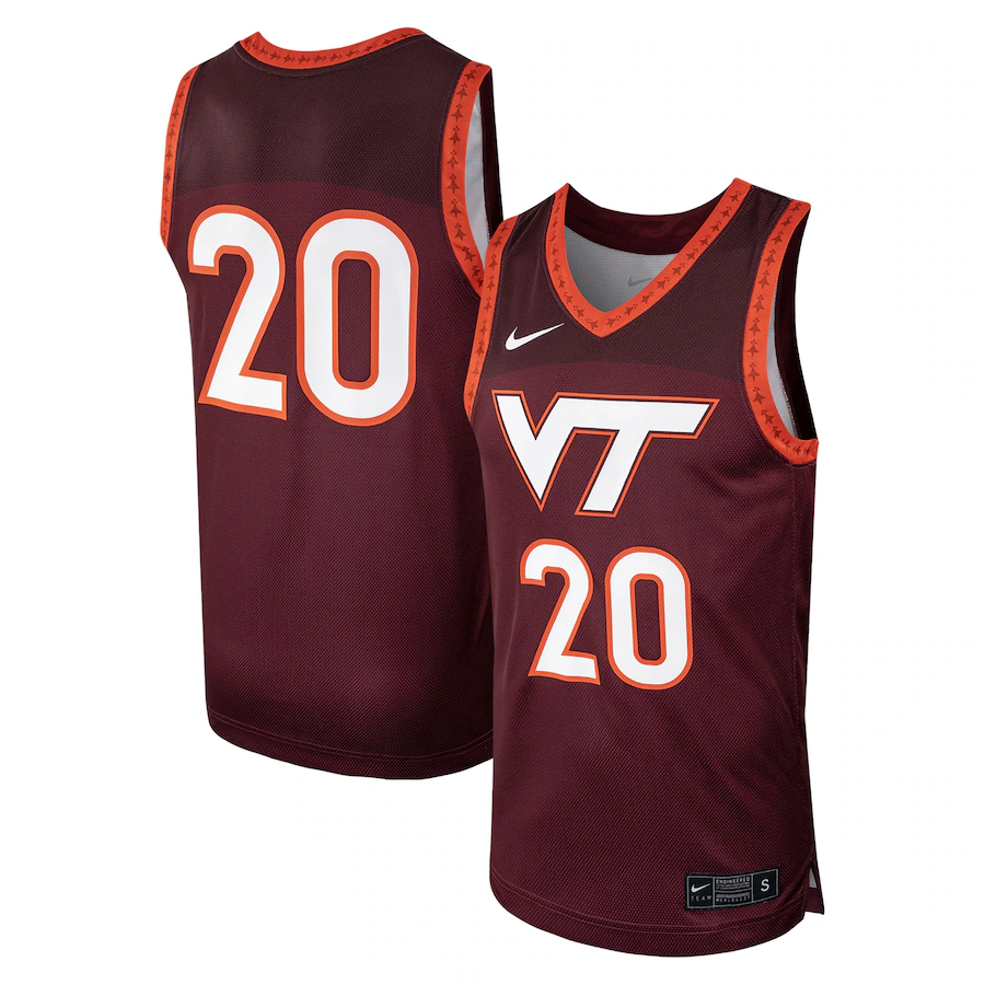#20 Virginia Tech Hokies Nike Replica Basketball Jersey - Maroon - Puhuasuan