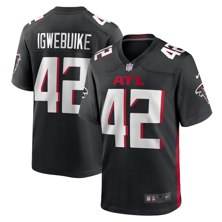 Men's Atlanta Falcons Godwin Igwebuike Nike  Black  Game Jersey - Puhuasuan