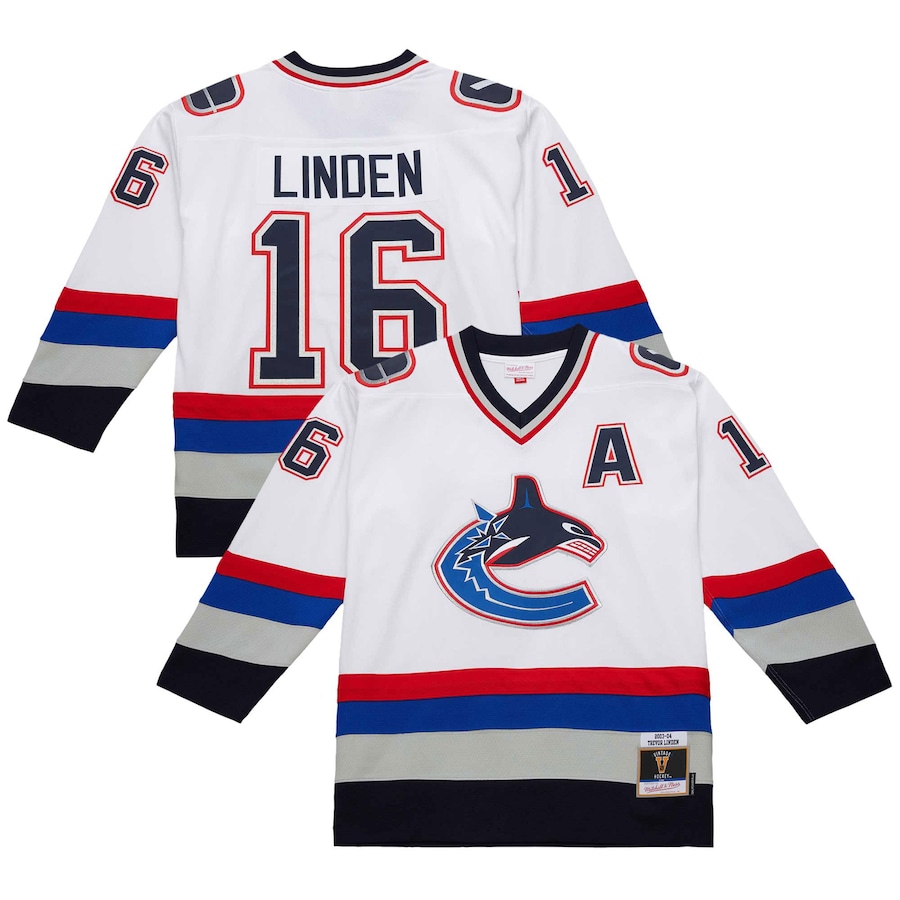 Men's Vancouver Canucks Trevor Linden White 2003-04 Power Play Jersey - Puhuasuan