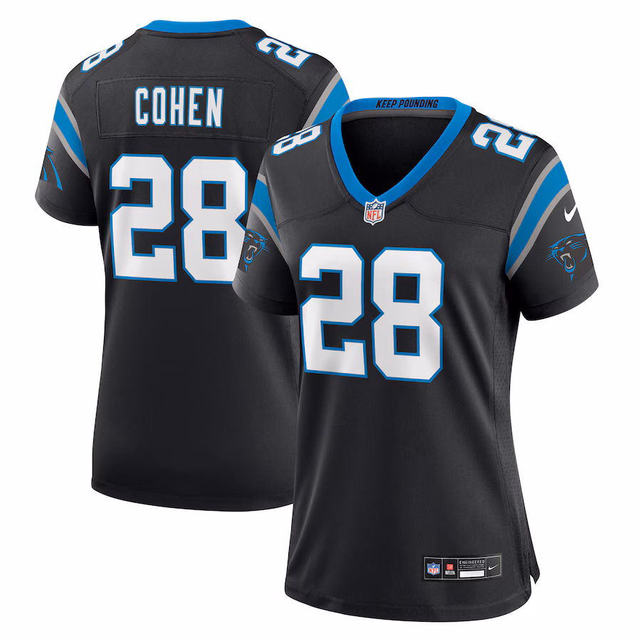 Women's Carolina Panthers Tarik Cohen Nike  Black  Game Jersey - Puhuasuan