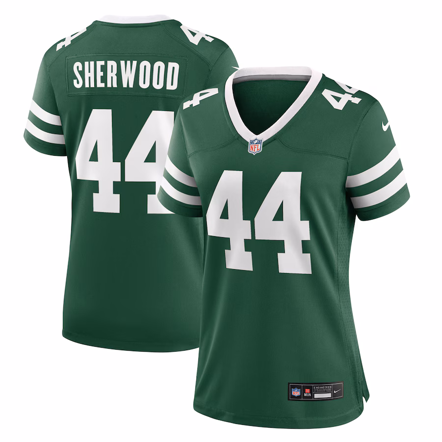 Women's New York Jets Jamien Sherwood Nike Legacy Green Team Game Jersey - Puhuasuan