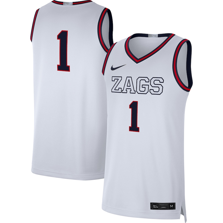 Men's Nike # White Gonzaga Bulldogs Limited Basketball Jersey - Puhuasuan