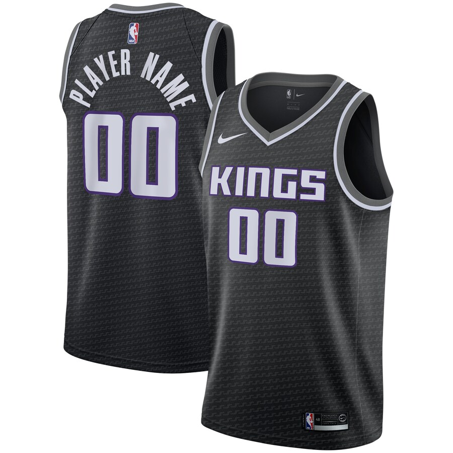 Men's Sacramento Kings Nike Black Swingman Custom Jersey - Statement Edition - Puhuasuan