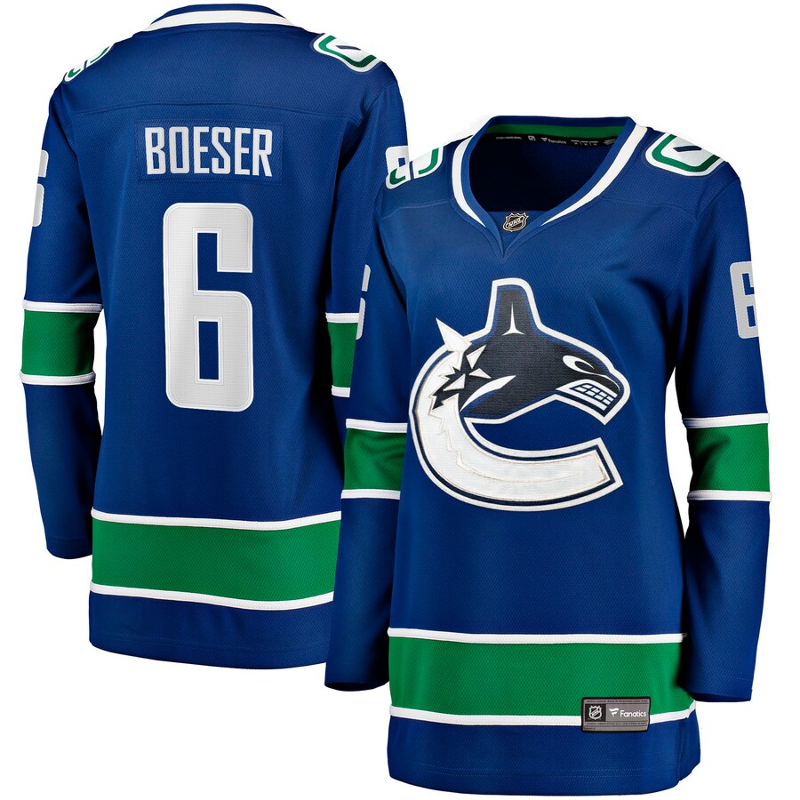 Women's Vancouver Canucks Brock Boeser Fanatics Branded Blue Home Breakaway Jersey - Puhuasuan