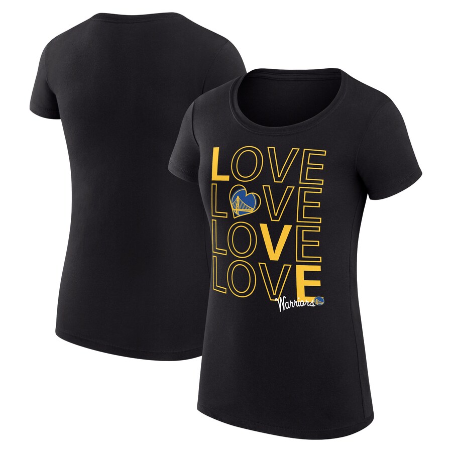 Women's Golden State Warriors G-III 4Her by Carl Banks Black Basketball Love Fitted T-Shirt - Puhuasuan
