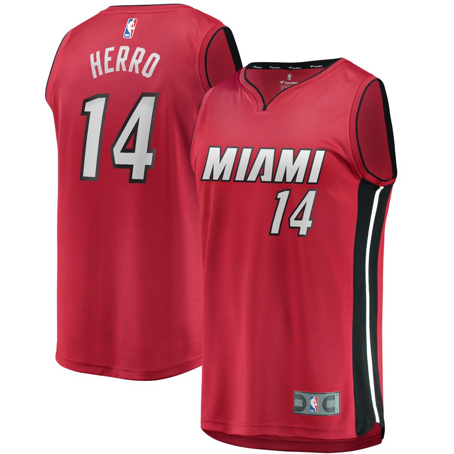 Men's Miami Heat Tyler Herro Fanatics Red Fast Break Replica Jersey - Statement Edition - Puhuasuan