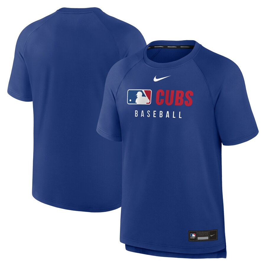 Men's Chicago Cubs Nike Royal Authentic Collection Pregame Raglan Performance T-Shirt - Puhuasuan