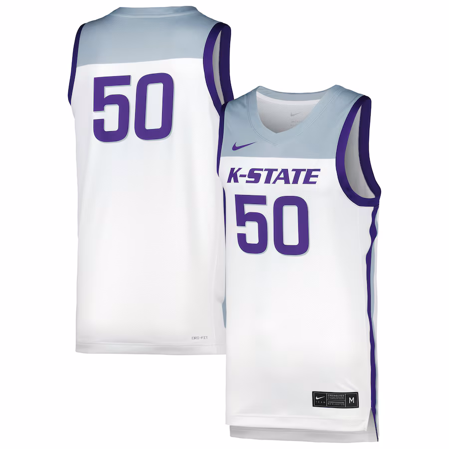 Unisex Nike White Kansas State Wildcats Replica Basketball Jersey - Puhuasuan