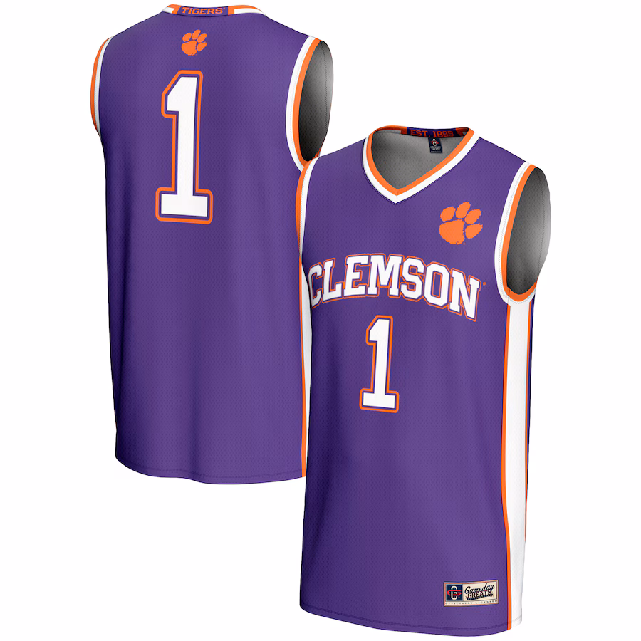 Men's GameDay Greats #1  Purple Clemson Tigers  Lightweight Basketball Jersey - Puhuasuan