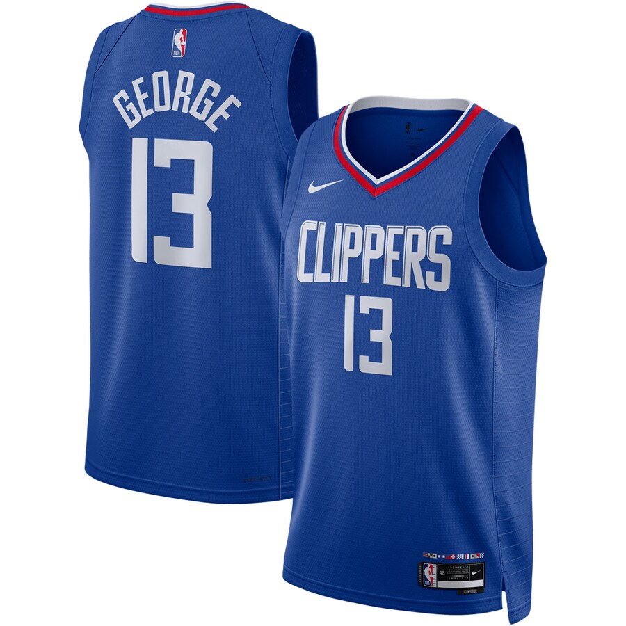 Unisex LA Clippers Paul George Nike Royal Swingman Jersey - Icon Edition - Puhuasuan