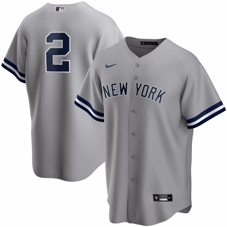 Men's New York Yankees Derek Jeter Nike Gray Road Replica Player Jersey - Puhuasuan