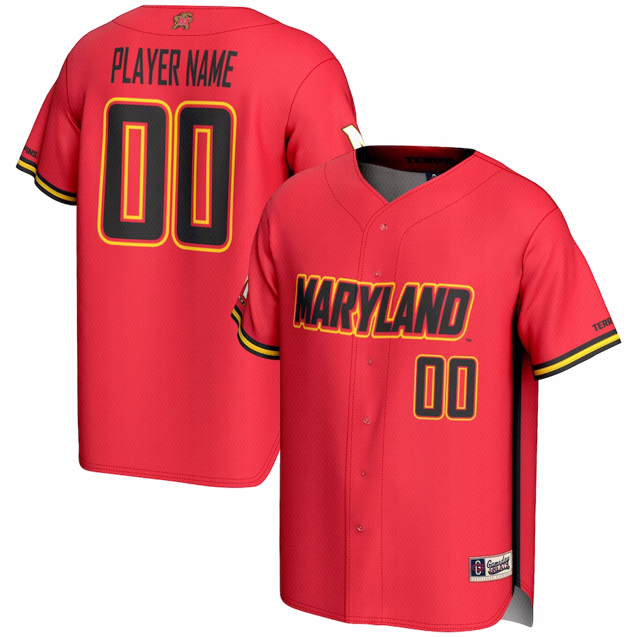 Maryland Terrapins GameDay Greats NIL Pick-A-Player Lightweight Baseball Jersey - Red - Puhuasuan