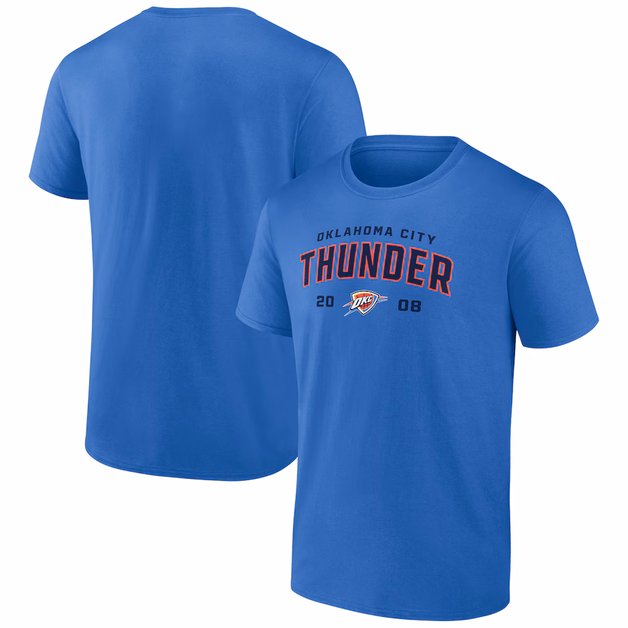 Men's Oklahoma City Thunder Blue Rebel Logo T-Shirt - Puhuasuan