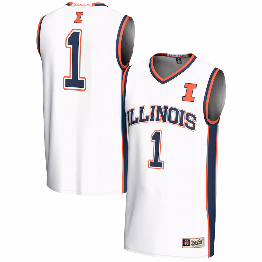 Unisex GameDay Greats #1 White Illinois Fighting Illini Lightweight Basketball Jersey - Puhuasuan