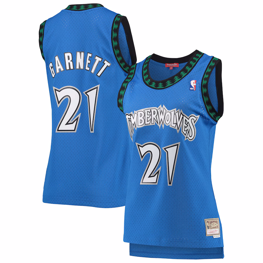 Women's Minnesota Timberwolves Kevin Garnett Mitchell & Ness Blue  Hardwood Classics Swingman Jersey - Puhuasuan