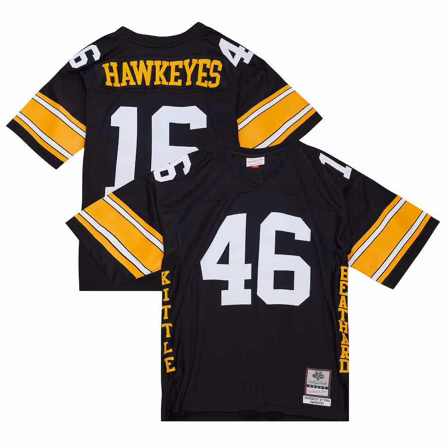 Men's Mitchell & Ness George Kittle & C.J. Beathard Black Iowa Hawkeyes Legacy Replica Jersey - Puhuasuan