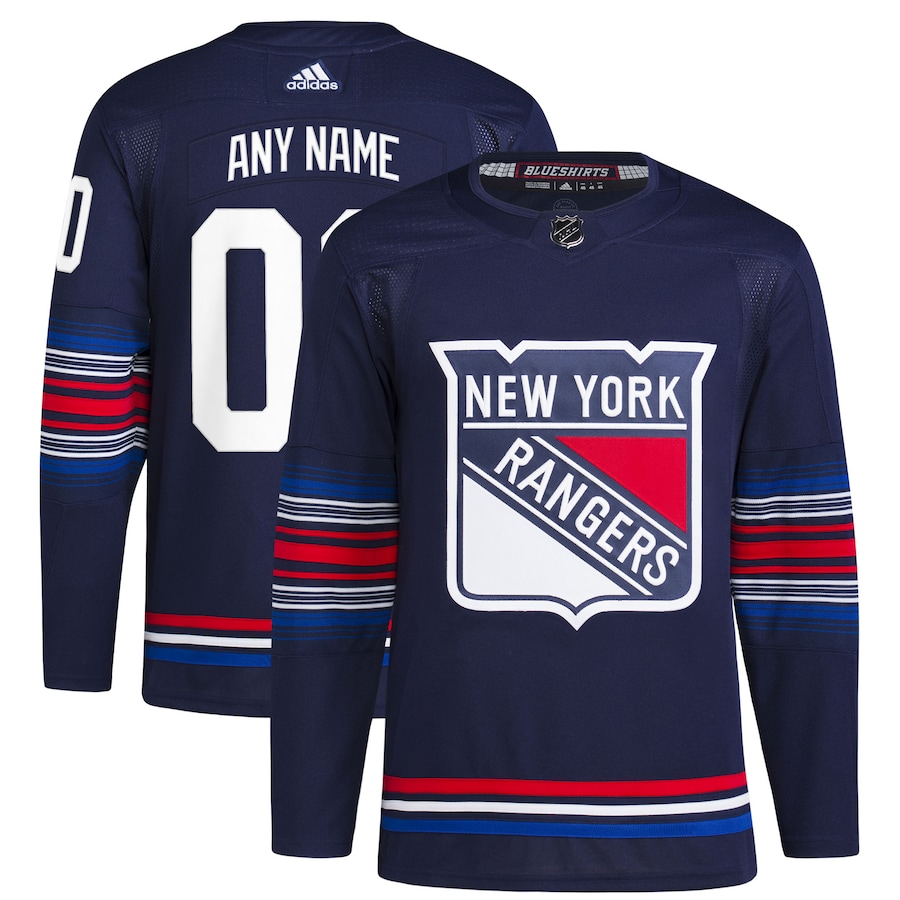 Men's New York Rangers adidas Navy Alternate Primegreen Authentic Custom Jersey - Puhuasuan