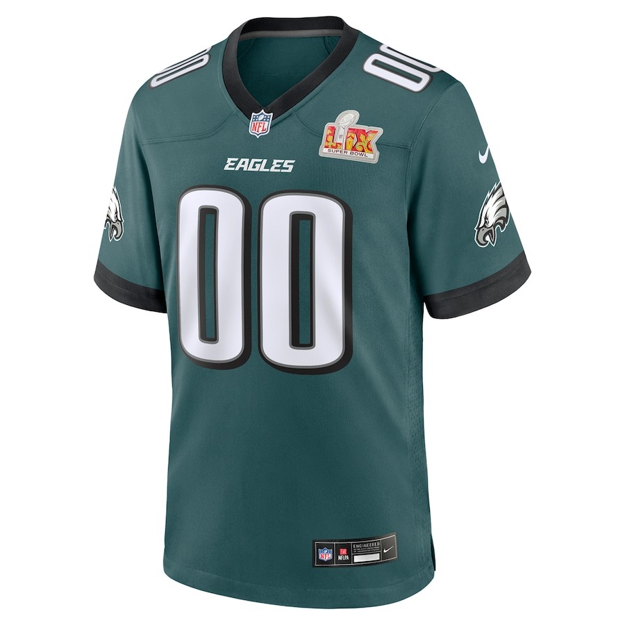 Men's Philadelphia Eagles Nike Midnight Green Super Bowl LIX Custom Game Jersey - Puhuasuan