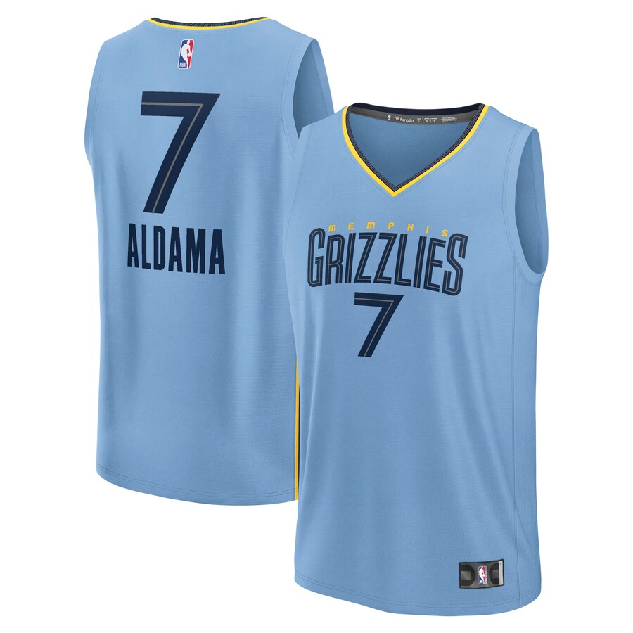 Men's Memphis Grizzlies Santi Aldama Fanatics Light Blue Fast Break Replica Player Jersey - Statement Edition - Puhuasuan