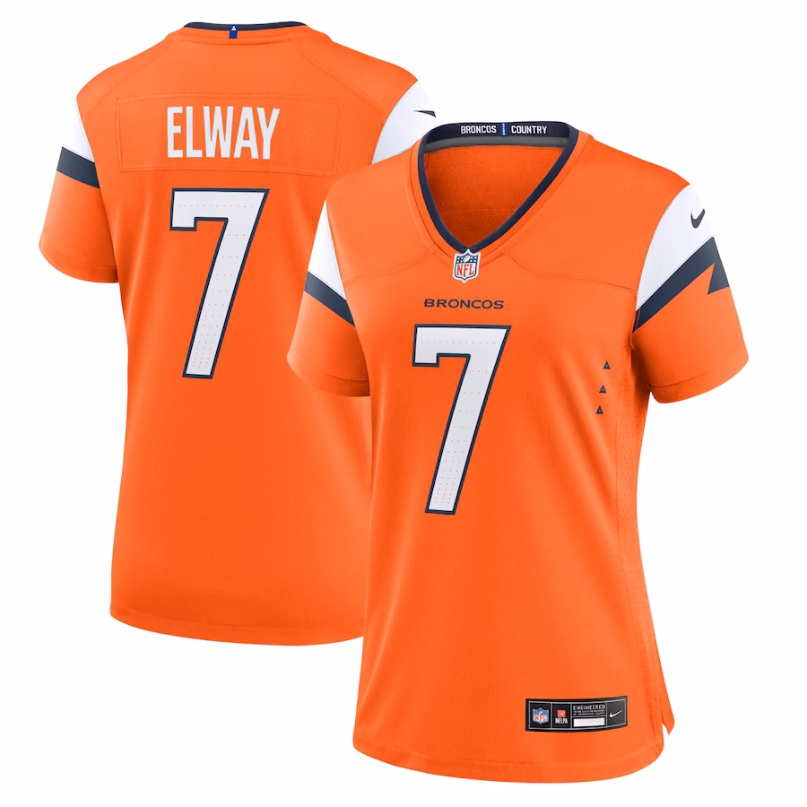 Women's Denver Broncos John Elway Nike Orange Mile High Collection Retired Player Game Jersey - Puhuasuan