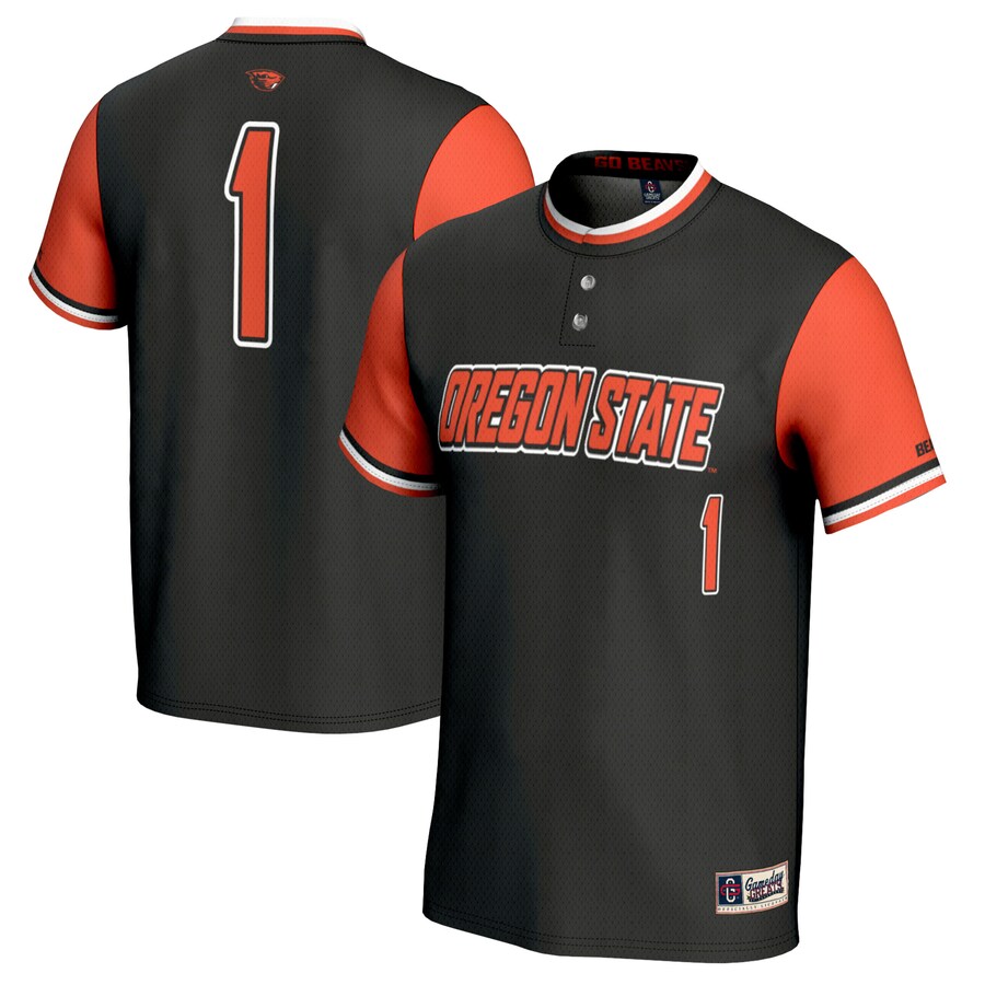 #1 Oregon State Beavers GameDay Greats Unisex Softball Fashion Jersey - Black - Puhuasuan