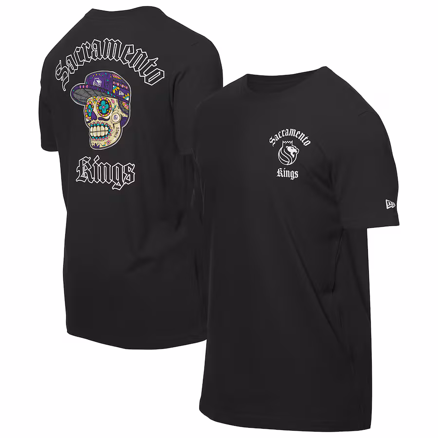 Men's Sacramento Kings New Era Black Sugar Skulls T-Shirt - Puhuasuan