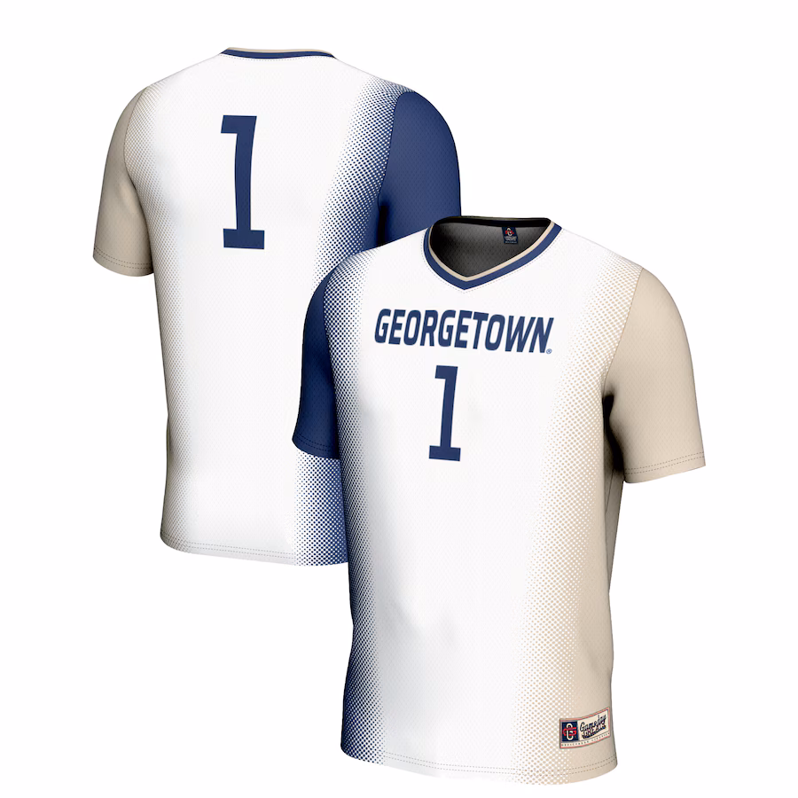 Youth GameDay Greats White #1 Georgetown Hoyas  Lightweight Women's Soccer Jersey - Puhuasuan