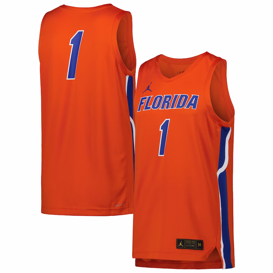 #1 Florida Gators Jordan Brand Team Replica Basketball Jersey - Orange - Puhuasuan