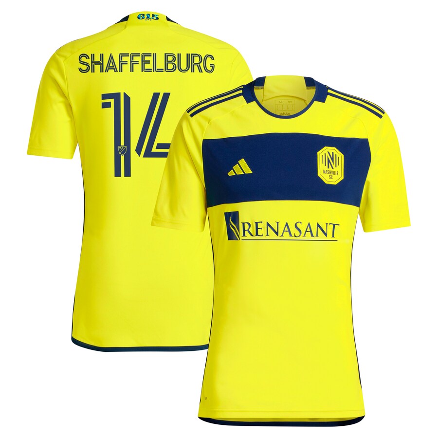 Men's Nashville SC Jacob Shaffelburg adidas Yellow 2024 The 615 Kit Replica Player Jersey - Puhuasuan