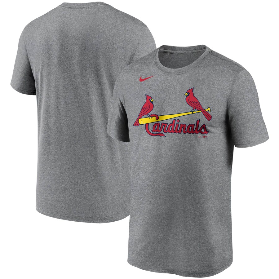 Men's St. Louis Cardinals Nike Gray Wordmark Legend Performance T-Shirt - Puhuasuan