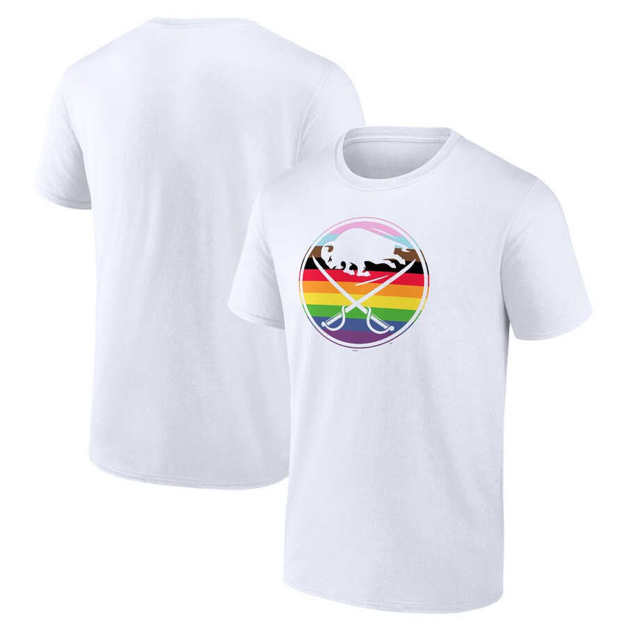 Men's Buffalo Sabres White Team Pride Logo T-Shirt - Puhuasuan